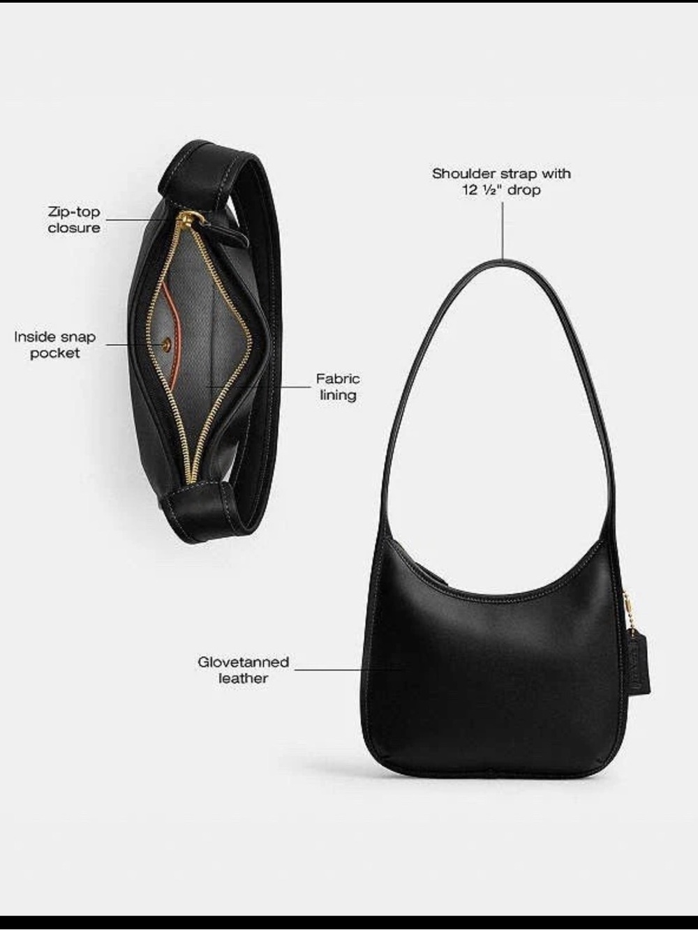 Coach Curve Zip Shoulder Bag - Picture 11 of 11